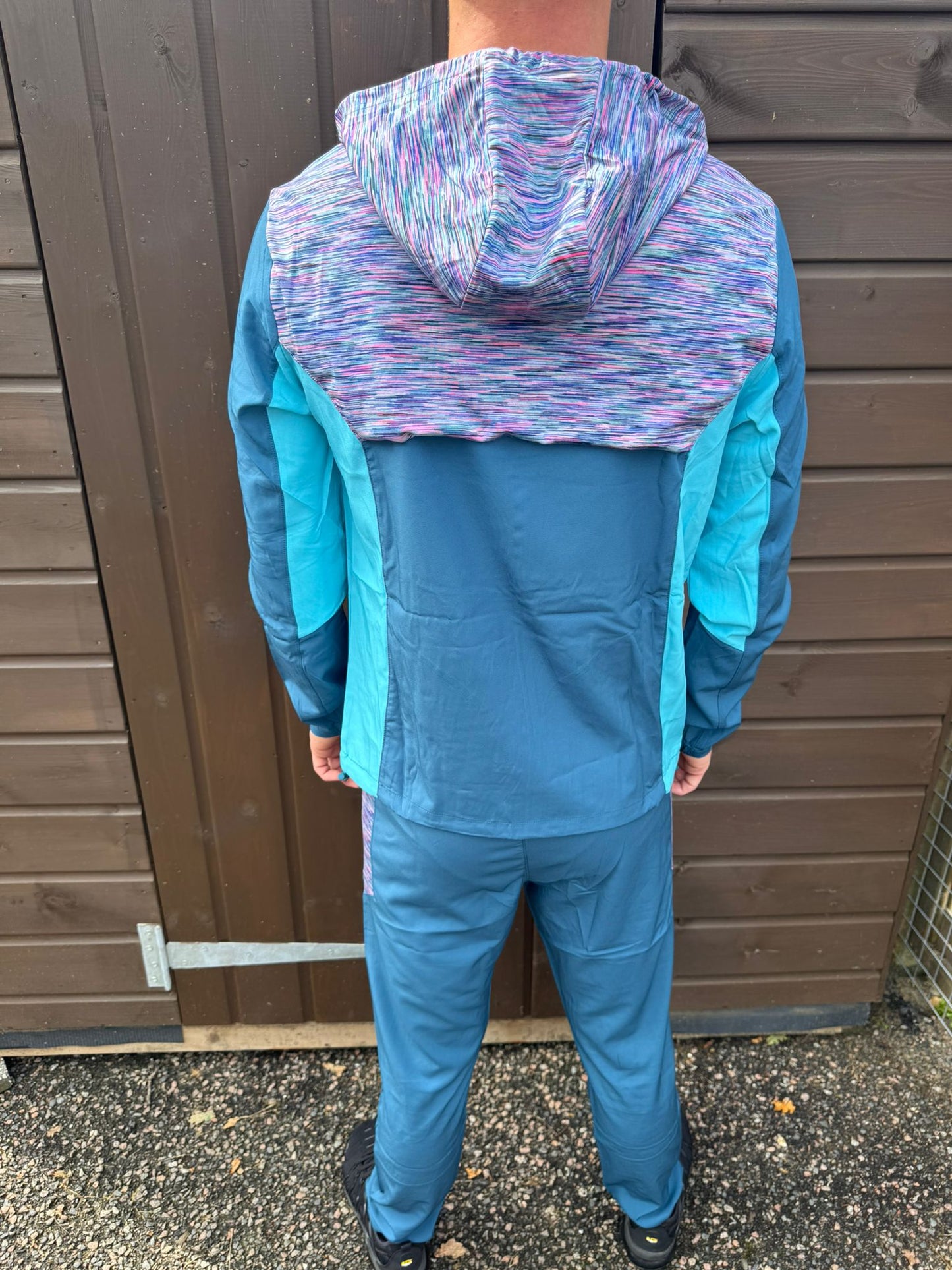 Montirex Colour Block Tracksuit – Teal/Multicolour Marl