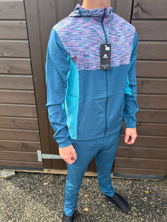 Montirex Colour Block Tracksuit – Teal/Multicolour Marl