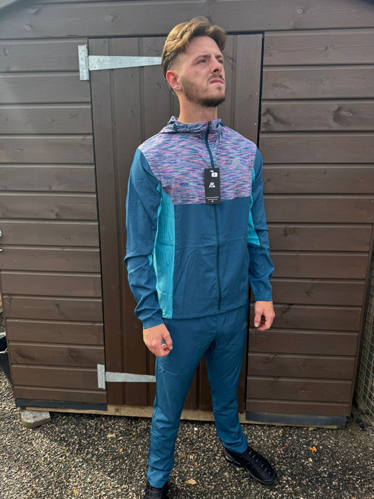 Montirex Colour Block Tracksuit – Teal/Multicolour Marl