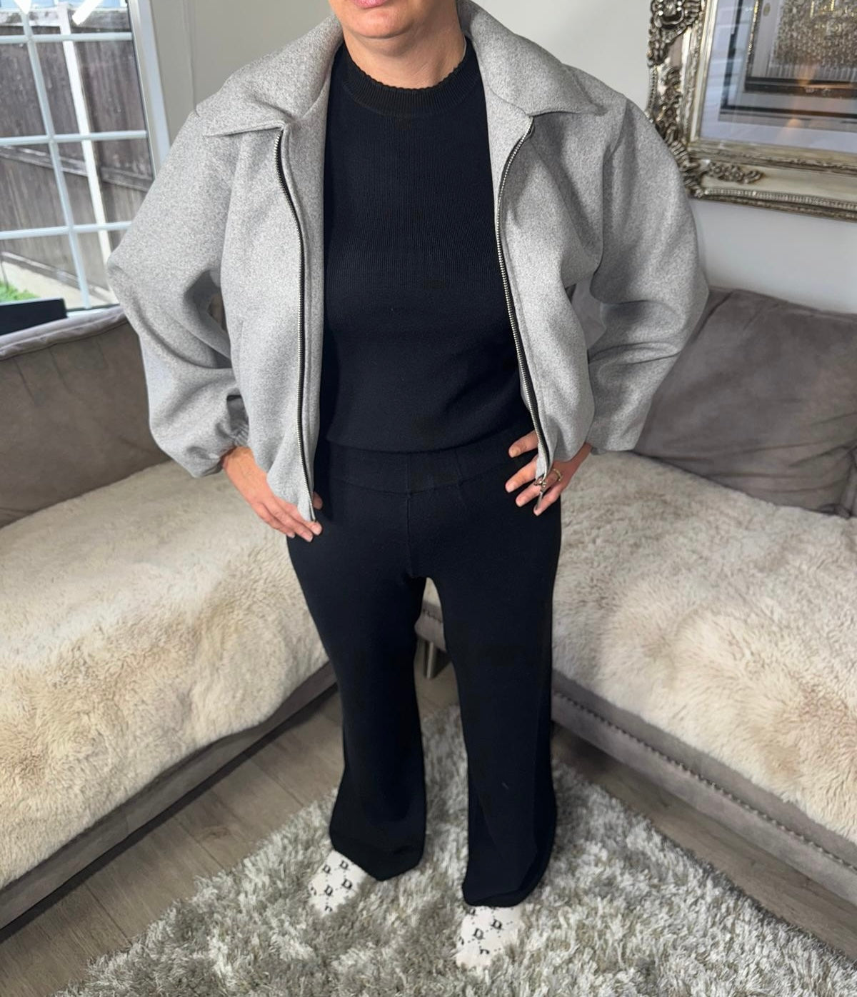 Women’s Grey Zip-Up Jacket