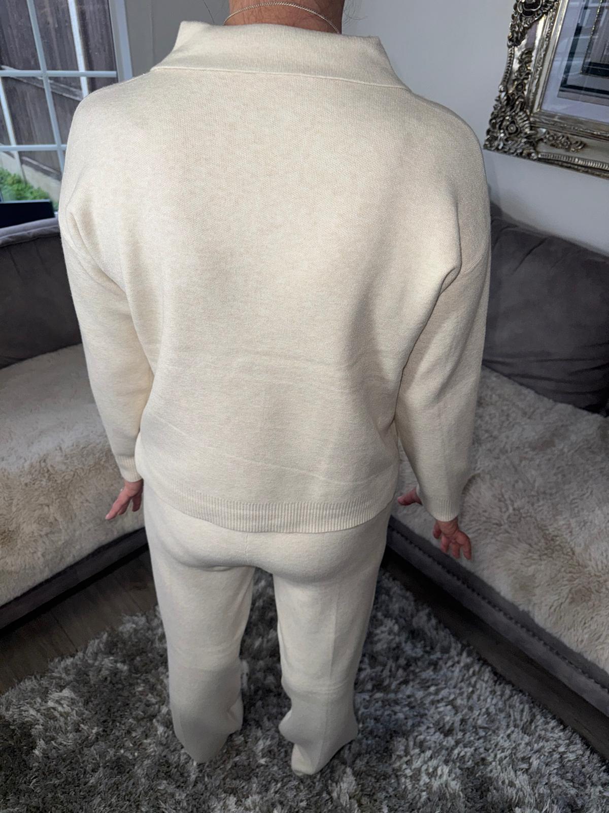 Women’s Knitted Lounge Set – Cream