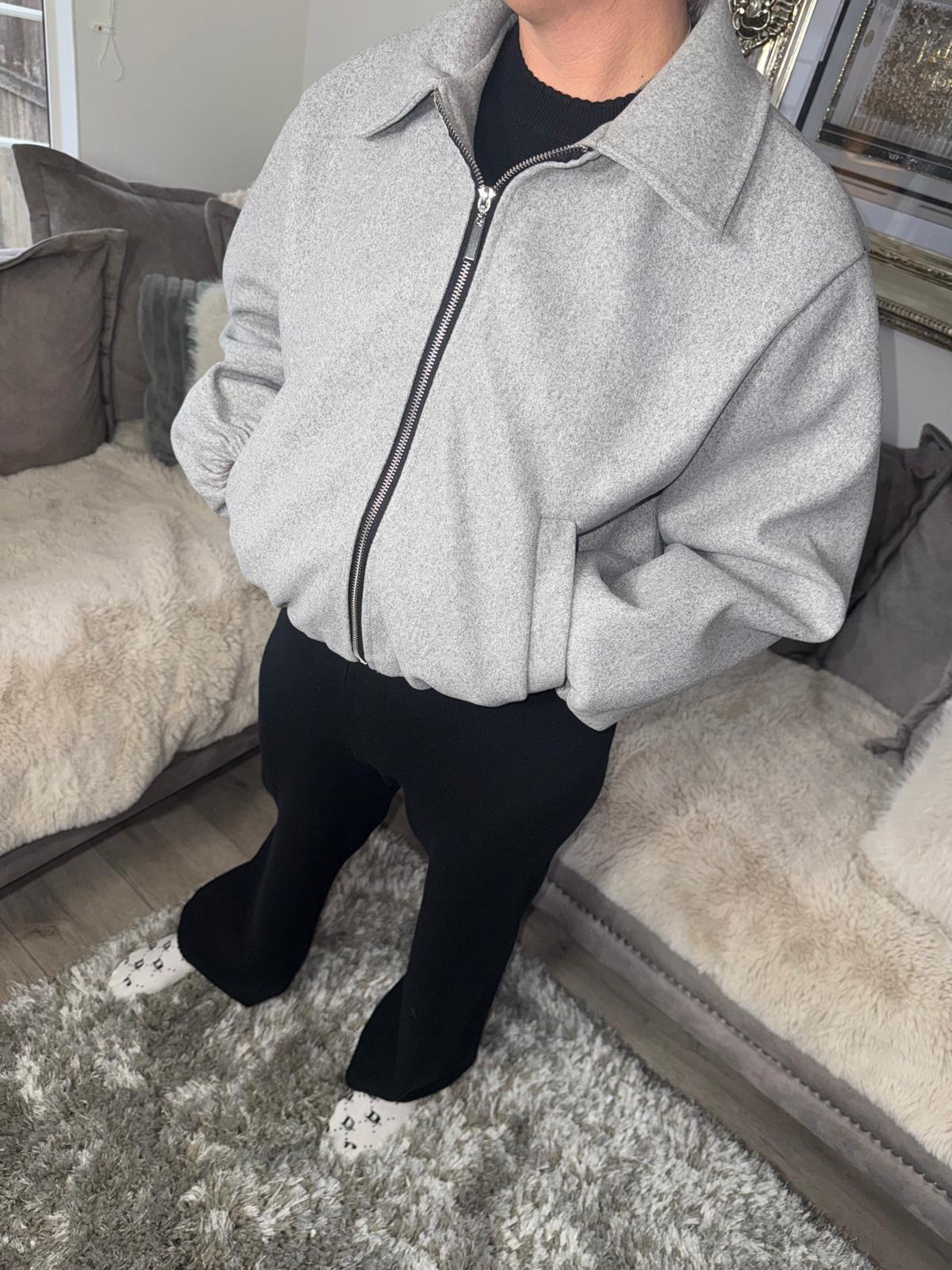 Women’s Grey Zip-Up Jacket