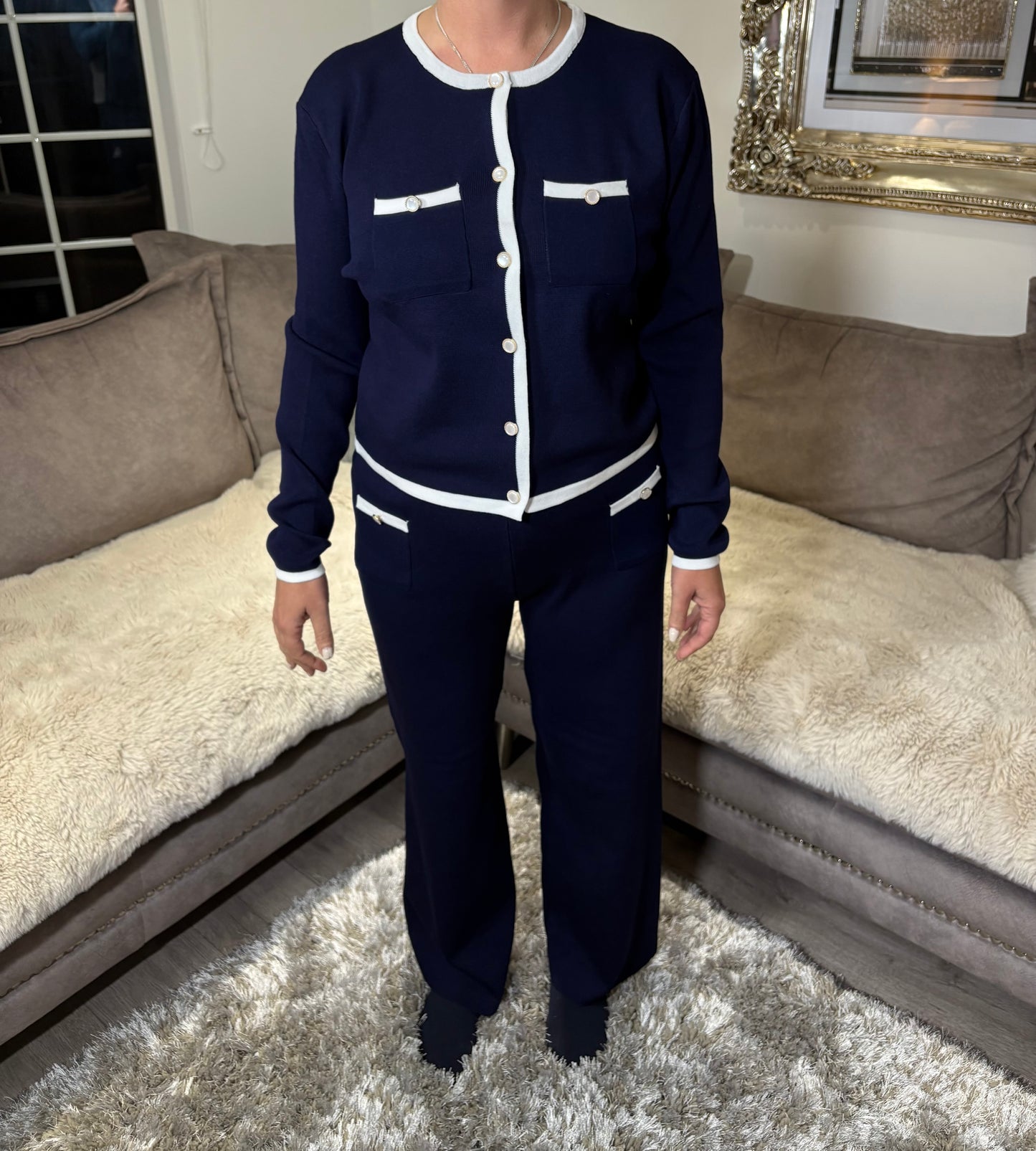 Women’s Navy Button Co-Ord
