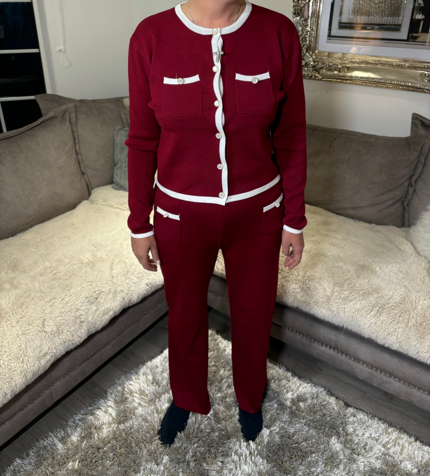 Women’s Red Button Co-Ord