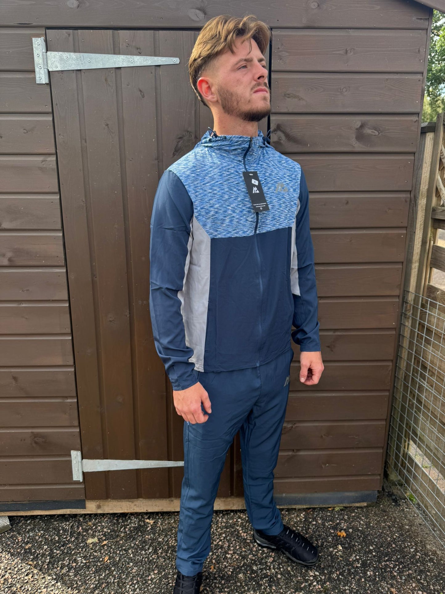 Montirex Panel Tracksuit – Blue/Grey Marl