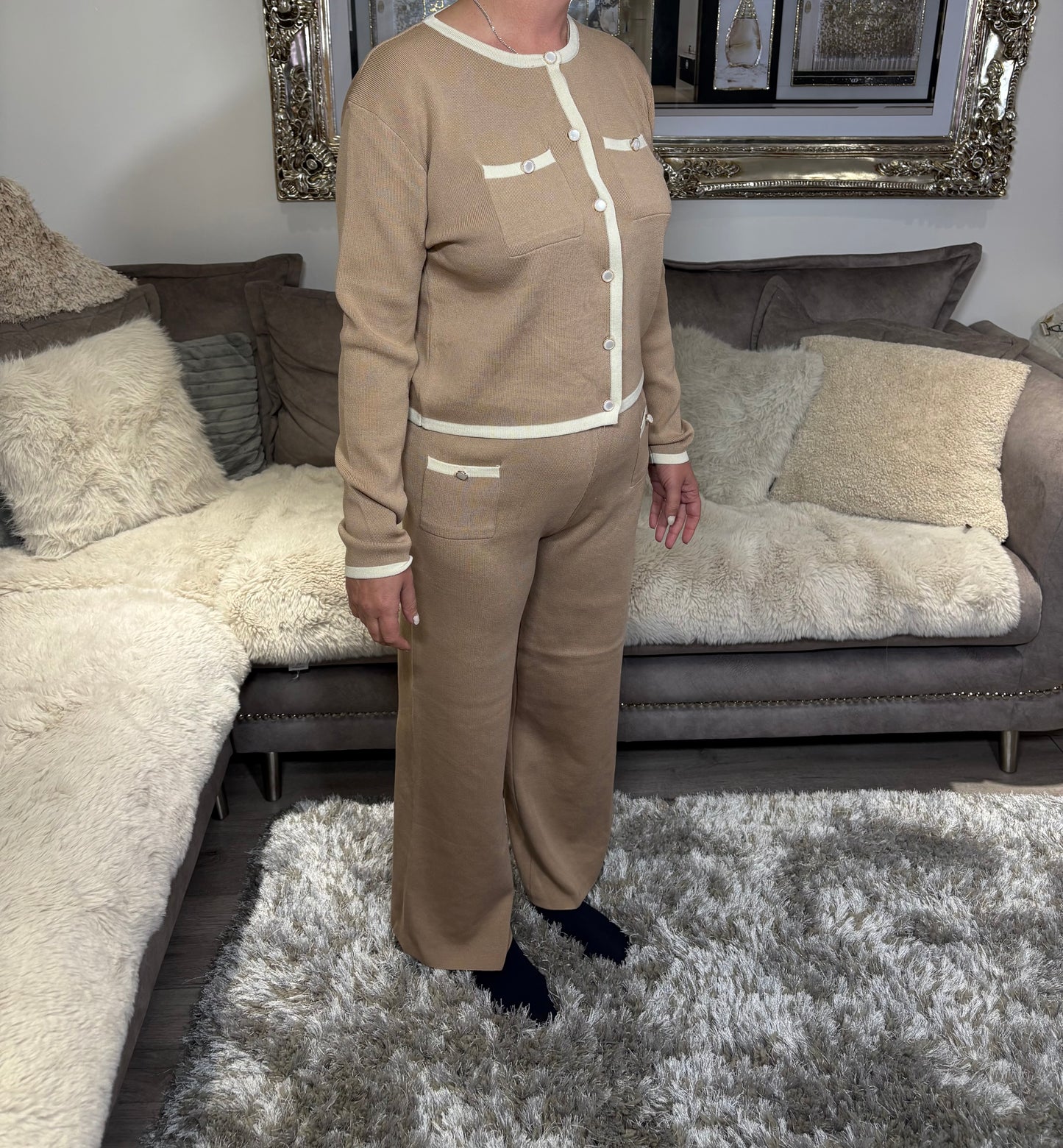 Women’s caramel Button Co-Ord