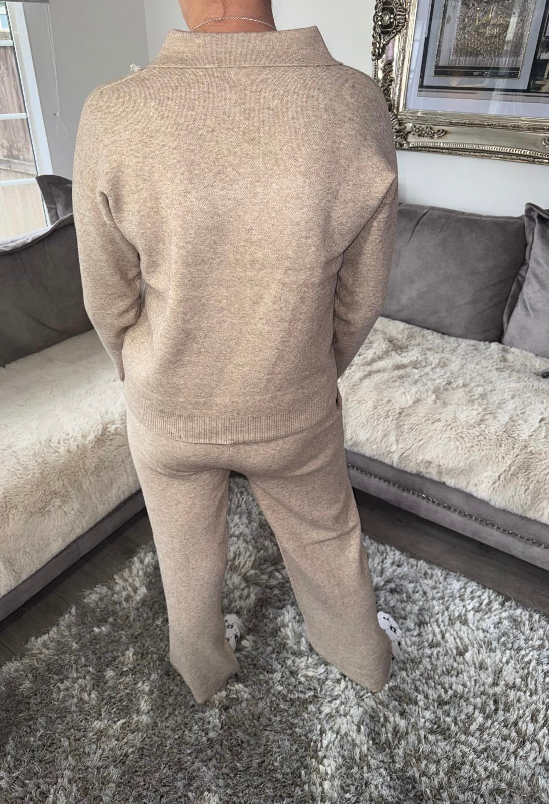 Women’s Knitted Lounge Set – Beige