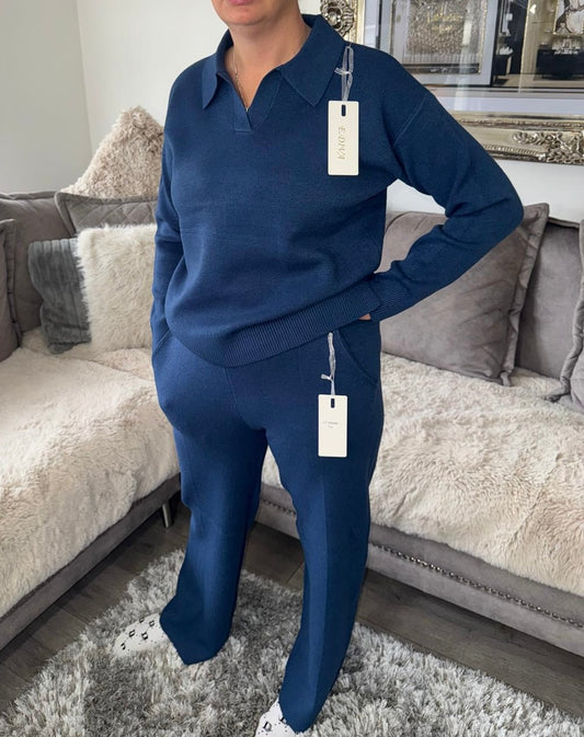 Women’s Knitted Lounge Set – Royal Blue