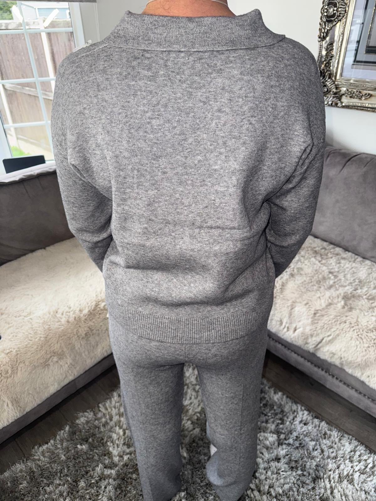 Women’s Knitted Lounge Set – Grey