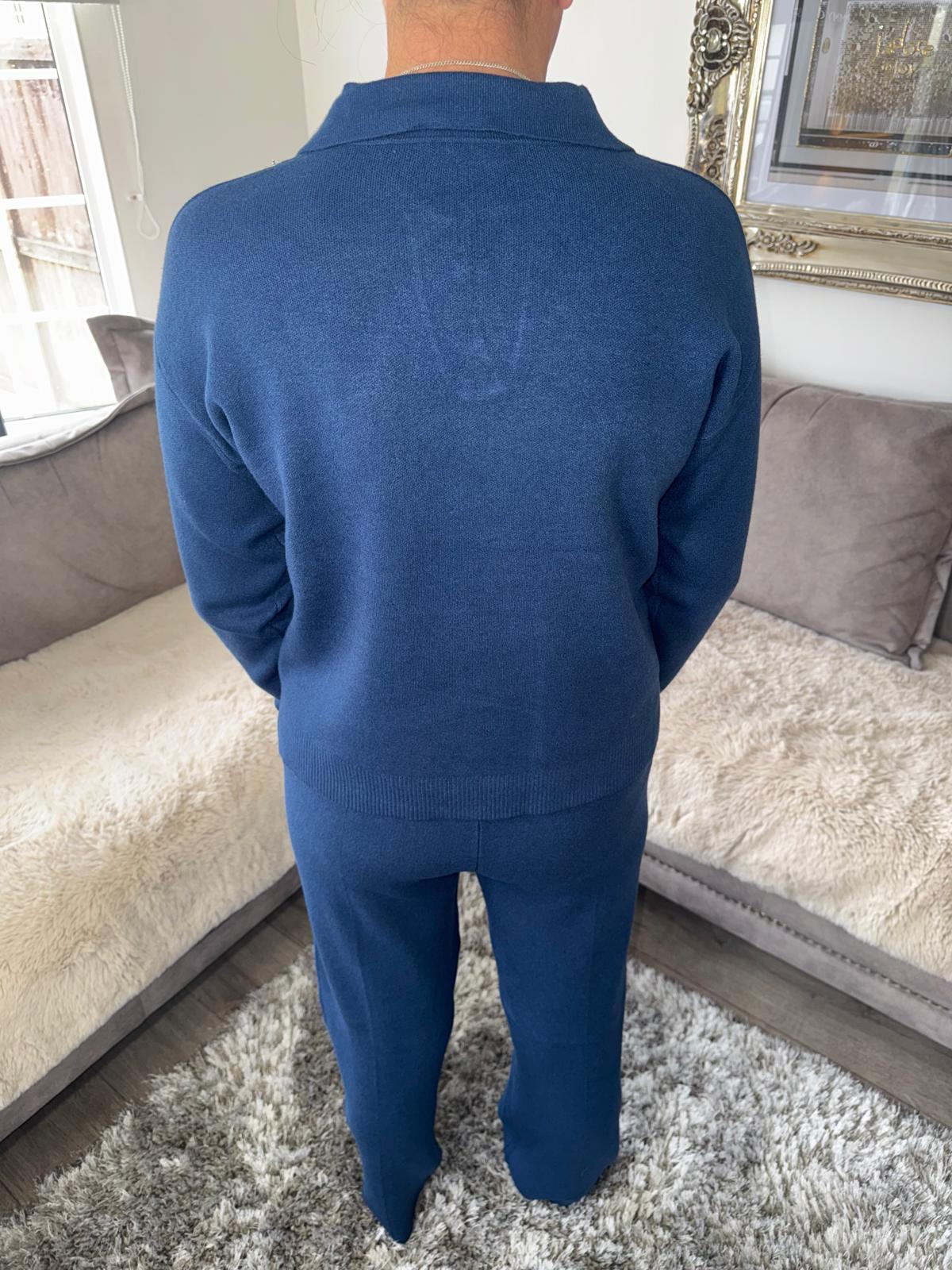 Women’s Knitted Lounge Set – Royal Blue