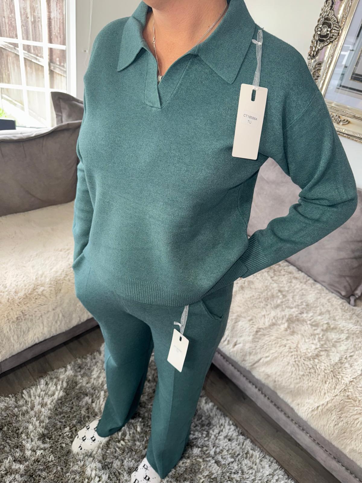 Women’s Knitted Lounge Set – Mint Green